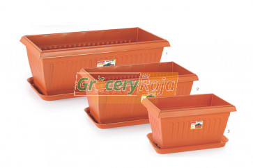 Aristo Garden Pot Blossom Planter (With Tray) No: 1 - 66.5 X 29.5 X 26 CM - 35 Ltr