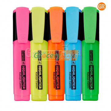 Camlin Highlighter Marker Pen - Pack of 5 Colors