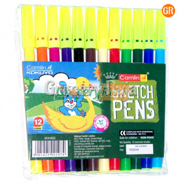 Camlin Big Sketch Pens 12 Colors [2 CARDS]