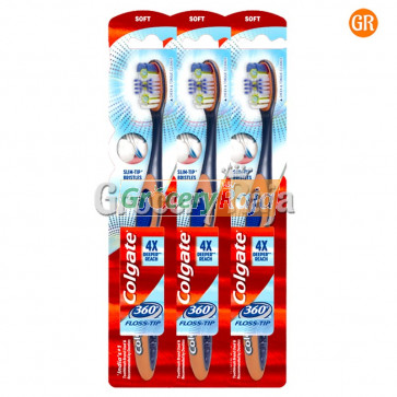 Colgate 360 Flosstip Toothbrush - Soft 3 pc