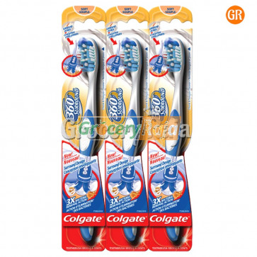 Colgate 360 Surround Design Toothbrush 3 pc