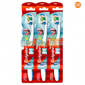 Colgate 360 Whole Mouth Clean Toothbrush - Medium 3 pc