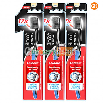 Colgate Slim Soft Charcoal Toothbrush - Soft 3 pc