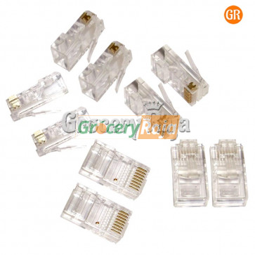 Durable 2 Pin RJ Telephone Cable LAN Connector (Pack of 10)