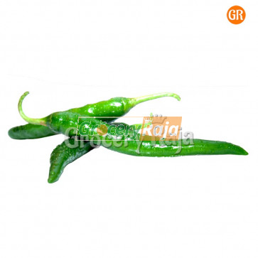 Pachai Milagai - Green Chillies Long (பச்சை மிளகாய்) 250 gms