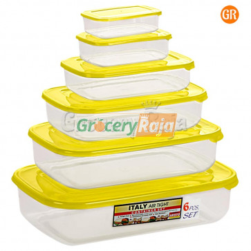 Aristo Italy Air Tight Containers 6 pcs Set [37 CARDS]