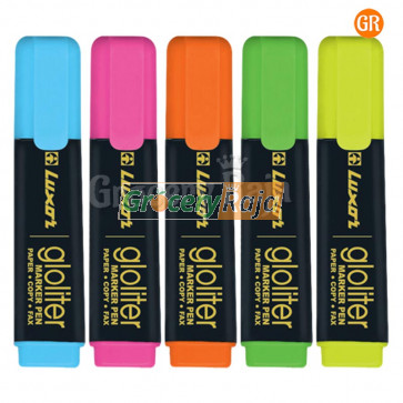 Luxor Gloiter Highlighter Marker Pen - Pack of 5 Colors