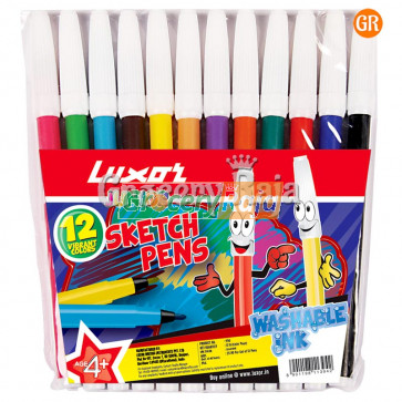 Luxor Sketch Pens 12 Colors