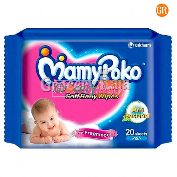 Mamy Poko Baby Wipes Purified Water 20 Wipes