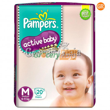 Pampers Disposable Diapers - Medium (6-11 Kg) 20 pcs