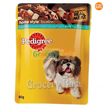 Pedigree Dog Food with Chicken & Liver Chunks - Adult 80 gms