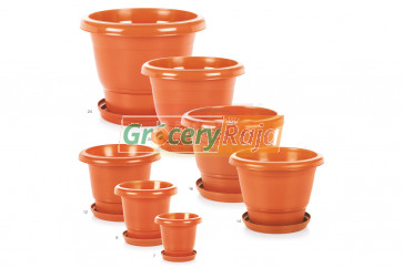 Aristo Garden Pot Planter (With Tray) No: 14 - 35 (D) X 27.5 CM - 13.5 Ltr