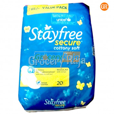 Stayfree Secure Cottony Soft Regular With Wings 20 Pads