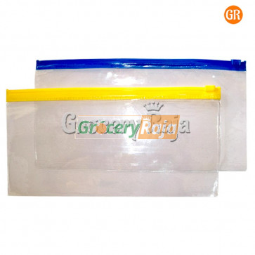 Transparent Cheque Book Cover with ZipLock (Pack of 2)