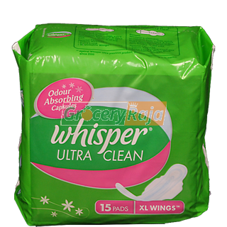 Whisper Ultra Clean XL Wings Sanitary 15 Pads
