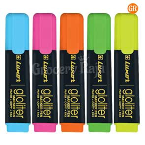 Luxor Gloiter Highlighter Marker Pen - Pack of 5 Colors